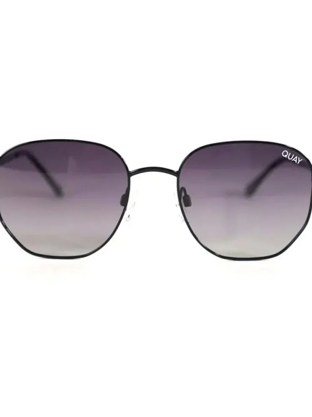New Quay Unisex Big Time Black Frame / Smoke Lens Round Sunglasses